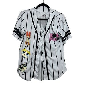 PowerPuff Girls Jersey Cartoon Network Size Small Button Front Mesh double side